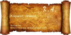 Kopasz Ahmed névjegykártya
